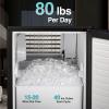 imageAGLUCKY Commercial Builtin Ice Maker Machine80LbsDayUnder Counter Ice Maker Machine with 24H TimerReversible DoorSelf Cleaning Ice Machine for Home ampamp OfficeBlackBlack