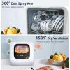imageAGLUCKY Countertop Dishwasher Portable Dishwashers with 6 Programs 24H Timing AirDrying 360 Deep Cleaning Mini Dishwashers for Apartments Dorms ampamp Kitchenettes