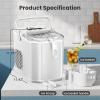 imageAGLUCKY Ice Makers Countertop Portable Ice Machine Maker with Handle SelfCleaning 26Lbs24H 9 Cubes Ready in 6 Mins Scoop and Basket for HomeOfficeKitchen BlackWhite
