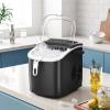imageAGLUCKY Ice Makers Countertop Portable Ice Machine Maker with Handle SelfCleaning 26Lbs24H 9 Cubes Ready in 6 Mins Scoop and Basket for HomeOfficeKitchen BlackDark Black