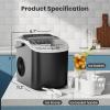 imageAGLUCKY Ice Makers Countertop Portable Ice Machine Maker with Handle SelfCleaning 26Lbs24H 9 Cubes Ready in 6 Mins Scoop and Basket for HomeOfficeKitchen BlackDark Black