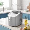imageAGLUCKY Ice Makers Countertop Portable Ice Machine Maker with Handle SelfCleaning 26Lbs24H 9 Cubes Ready in 6 Mins Scoop and Basket for HomeOfficeKitchen BlackGrey