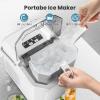 imageAGLUCKY Ice Makers Countertop Portable Ice Machine Maker with Handle SelfCleaning 26Lbs24H 9 Cubes Ready in 6 Mins Scoop and Basket for HomeOfficeKitchen BlackWhite