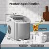 imageAGLUCKY Ice Makers Countertop Portable Ice Machine Maker with Handle SelfCleaning 26Lbs24H 9 Cubes Ready in 6 Mins Scoop and Basket for HomeOfficeKitchen BlackGrey