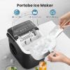 imageAGLUCKY Ice Makers Countertop Portable Ice Machine Maker with Handle SelfCleaning 26Lbs24H 9 Cubes Ready in 6 Mins Scoop and Basket for HomeOfficeKitchen BlackDark Black