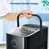 imageAGLUCKY Ice Makers Countertop Portable Ice Maker Machine 26lbs24Hrs8 Bullet Ice Cubes of 2 Sizes Ready in 9 MinsSelfCleaning Ice Machine with Handle for HomeKitchenOffice