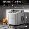 imageAGLUCKY Ice Makers Countertop with Handle265Lbs24H9 Cubes in 6 Mins2 Sizes of Bullet IcePortable Machine with SelfCleaningPerfect for Home KitchenBlackGREY