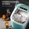 imageAGLUCKY Ice Makers Countertop with Handle265Lbs24H9 Cubes in 6 Mins2 Sizes of Bullet IcePortable Machine with SelfCleaningPerfect for Home KitchenBlackGREEN