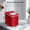 imageAGLUCKY Ice Makers Countertop with SelfCleaning 26lbs24hrs 9 Cubes Ready in 6 Mins Portable Ice Machine with 2 Sizes Bullet IceIce ScoopBasket for HomeKitchenOfficeBarParty RedRed