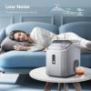 imageAGLUCKY Nugget Ice Maker Countertop Portable Crushed Ice Maker Machine with Handle 35lbs24H OneClick Operation Self Cleaning Ice Machine for HomeKitchenOfficeStainless SteelGrey