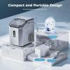 imageAGLUCKY Nugget Ice Maker Countertop Portable Crushed Ice Maker Machine with Handle 35lbs24H OneClick Operation Self Cleaning Ice Machine for HomeKitchenOfficeStainless SteelGrey