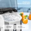 imageAGLUCKY Nugget Ice Maker Countertop Portable Crushed Ice Maker Machine with Handle 35lbs24H OneClick Operation Self Cleaning Ice Machine for HomeKitchenOfficeStainless SteelStainless Steel