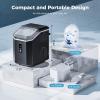 imageAGLUCKY Nugget Ice Maker Countertop Portable Crushed Ice Maker Machine with Handle 35lbs24H OneClick Operation Self Cleaning Ice Machine for HomeKitchenOfficeStainless SteelBlack