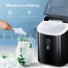 imageAGLUCKY Nugget Ice Maker Countertop Portable Ice Maker Machine with SelfCleaning Function35lbs24HStainless SteelPellet Ice Maker for HomeKitchenOffice Black