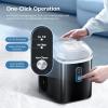 imageAGLUCKY Nugget Ice Maker Countertop Portable Ice Maker Machine with SelfCleaning Function35lbs24HStainless SteelPellet Ice Maker for HomeKitchenOffice Black