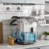 imageAGLUCKY Nugget Ice Makers Countertop35Lbs24HPortable Pebble Machine with Soft Chewable IceOneClick OperationSelfCleaning Function for HomeKitchenStainless Steel BlackStainless Steels Black