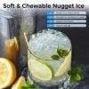 imageAGLUCKY Nugget Ice Makers Countertop35Lbs24HPortable Pebble Machine with Soft Chewable IceOneClick OperationSelfCleaning Function for HomeKitchenStainless Steel BlackStainless Steels Black