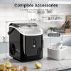 imageAGLUCKY Nugget Ice Makers CountertopPortable Pebble Ice Maker Machine with Chewable IceOneClick OperationSelfCleaning for HomeOfficeBlackBlack