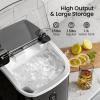 imageAGLUCKY Nugget Ice Makers CountertopPortable Pebble Ice Maker Machine with Chewable IceOneClick OperationSelfCleaning for HomeOfficeBlackBlack