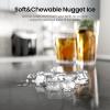 imageAGLUCKY Nugget Ice Makers CountertopPortable Pebble Ice Maker Machine with Chewable IceOneClick OperationSelfCleaning for HomeOfficeBlackBlack
