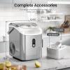 imageAGLUCKY Nugget Ice Makers CountertopPortable Pebble Ice Maker Machine with Chewable IceOneClick OperationSelfCleaning for HomeOfficeBlackGrey