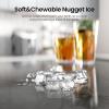 imageAGLUCKY Nugget Ice Makers CountertopPortable Pebble Ice Maker Machine with Chewable IceOneClick OperationSelfCleaning for HomeOfficeBlackGrey