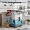 imageAGLUCKY Nugget Ice Makers CountertopPortable Pebble Ice Maker Machine with Chewable IceOneClick OperationSelfCleaning for HomeOfficeBlackRed
