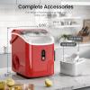 imageAGLUCKY Nugget Ice Makers CountertopPortable Pebble Ice Maker Machine with Chewable IceOneClick OperationSelfCleaning for HomeOfficeBlackRed