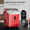 imageAGLUCKY Nugget Ice Makers CountertopPortable Pebble Ice Maker Machine with Chewable IceOneClick OperationSelfCleaning for HomeOfficeBlackRed