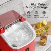 imageAGLUCKY Nugget Ice Makers CountertopPortable Pebble Ice Maker Machine with Chewable IceOneClick OperationSelfCleaning for HomeOfficeBlackRed