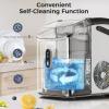 imageAGLUCKY Nugget Ice Makers CountertopPortable Pebble Ice Maker Machine with Chewable IceOneClick OperationSelfCleaning for HomeOfficeBlackStainless Steels Silver