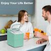 imageCountertop Ice Maker Machine Portable Small Ice Maker with Ice Scoop Basket Makes 9 Bullet Ice Cubes in 68 Mins SelfCleaning Function Compact Ice Maker for Home Kitchen Office Red GreenGreen