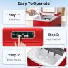 imageCountertop Ice Maker Machine Portable Small Ice Maker with Ice Scoop Basket Makes 9 Bullet Ice Cubes in 68 Mins SelfCleaning Function Compact Ice Maker for Home Kitchen Office Red GreenRed