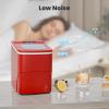 imageCountertop Ice Maker Machine Portable Small Ice Maker with Ice Scoop Basket Makes 9 Bullet Ice Cubes in 68 Mins SelfCleaning Function Compact Ice Maker for Home Kitchen Office Red GreenRed