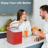 imageCountertop Ice Maker Machine Portable Small Ice Maker with Ice Scoop Basket Makes 9 Bullet Ice Cubes in 68 Mins SelfCleaning Function Compact Ice Maker for Home Kitchen Office Red GreenRed