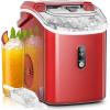 imageAGLUCKY Nugget Ice Makers CountertopPortable Pebble Ice Maker Machine with Chewable IceOneClick OperationSelfCleaning for HomeOfficeBlackRed