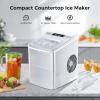 imageAGLUCKY Ice Makers Countertop with SelfCleaning 26lbs24hrs 9 Cubes Ready in 6 Mins Portable Ice Machine with 2 Sizes Bullet IceIce ScoopBasket for HomeKitchenOfficeBarParty Grey