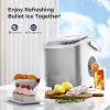 imageAGLUCKY Portable Ice Maker Machine Countertop with Handle26Lbs24H9 Bullet Ice Ready in 7 MinsSelfCleaning Function with Ice Scoop and BasketIdeal for Home Office KitchenGery