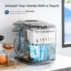 imageAGLUCKY Portable Ice Maker Machine Countertop with Handle26Lbs24H9 Bullet Ice Ready in 7 MinsSelfCleaning Function with Ice Scoop and BasketIdeal for Home Office KitchenGery