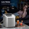 imageAGLUCKY Portable Ice Maker Machine Countertop with Handle26Lbs24H9 Bullet Ice Ready in 7 MinsSelfCleaning Function with Ice Scoop and BasketIdeal for Home Office KitchenGery