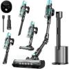 imageAGAGLUCKY Stick Vacuum Cleaner Powerful Suction with SelfCollecting Dust Bin 3in1 Upright Rechargeable Vacuum Cleaners for Home Pet Hair Hardwood Floors Carpets PurpleTiffany Green