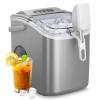imageAGLUCKY Ice Makers Countertop Portable Ice Machine Maker with Handle SelfCleaning 26Lbs24H 9 Cubes Ready in 6 Mins Scoop and Basket for HomeOfficeKitchen BlackGrey