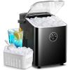 imageAGLUCKY Ice Makers Countertop Portable Ice Maker Machine 26lbs24Hrs8 Bullet Ice Cubes of 2 Sizes Ready in 9 MinsSelfCleaning Ice Machine with Handle for HomeKitchenOffice