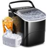 imageAGLUCKY Ice Makers Countertop with Handle265Lbs24H9 Cubes in 6 Mins2 Sizes of Bullet IcePortable Machine with SelfCleaningPerfect for Home KitchenBlackBLACK