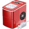 imageAGLUCKY Ice Makers Countertop with SelfCleaning 26lbs24hrs 9 Cubes Ready in 6 Mins Portable Ice Machine with 2 Sizes Bullet IceIce ScoopBasket for HomeKitchenOfficeBarParty RedRed