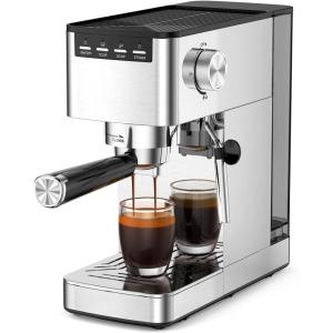 imageAGLUCKY 15Bar Espresso Coffee Maker Machine with Steam Milk Frother Wand Compact Espresso with a Detachable Water TankIdeal for Home Baristas Craft Latte ampamp Cappuccino