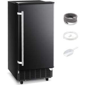 imageAGLUCKY Commercial Builtin Ice Maker Machine80LbsDayUnder Counter Ice Maker Machine with 24H TimerReversible DoorSelf Cleaning Ice Machine for Home ampamp OfficeBlackBlack