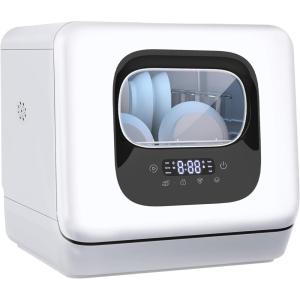 imageAGLUCKY Countertop Dishwasher Portable Dishwashers with 6 Programs 24H Timing AirDrying 360 Deep Cleaning Mini Dishwashers for Apartments Dorms ampamp Kitchenettes