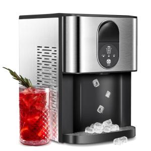 imageAGLUCKY Countertop Nuggte Ice MakerPebble Ice Maker with SelfCleaning44lbs24HSoft Chewable IceOneClick OperationPellet Ice Maker for Home ampamp KitchenSilver