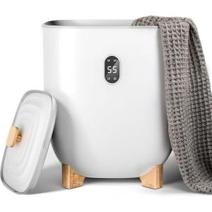 imageAGLUCKY Towel Warmer for Bathroom 40L Large Towel Warmers Bucket with 2 Heating Modes LCD Screen 20406090 Min Auto ShutOff Fits 2 Blankets Bathrobes PJs Ideal Gift for Family White25L